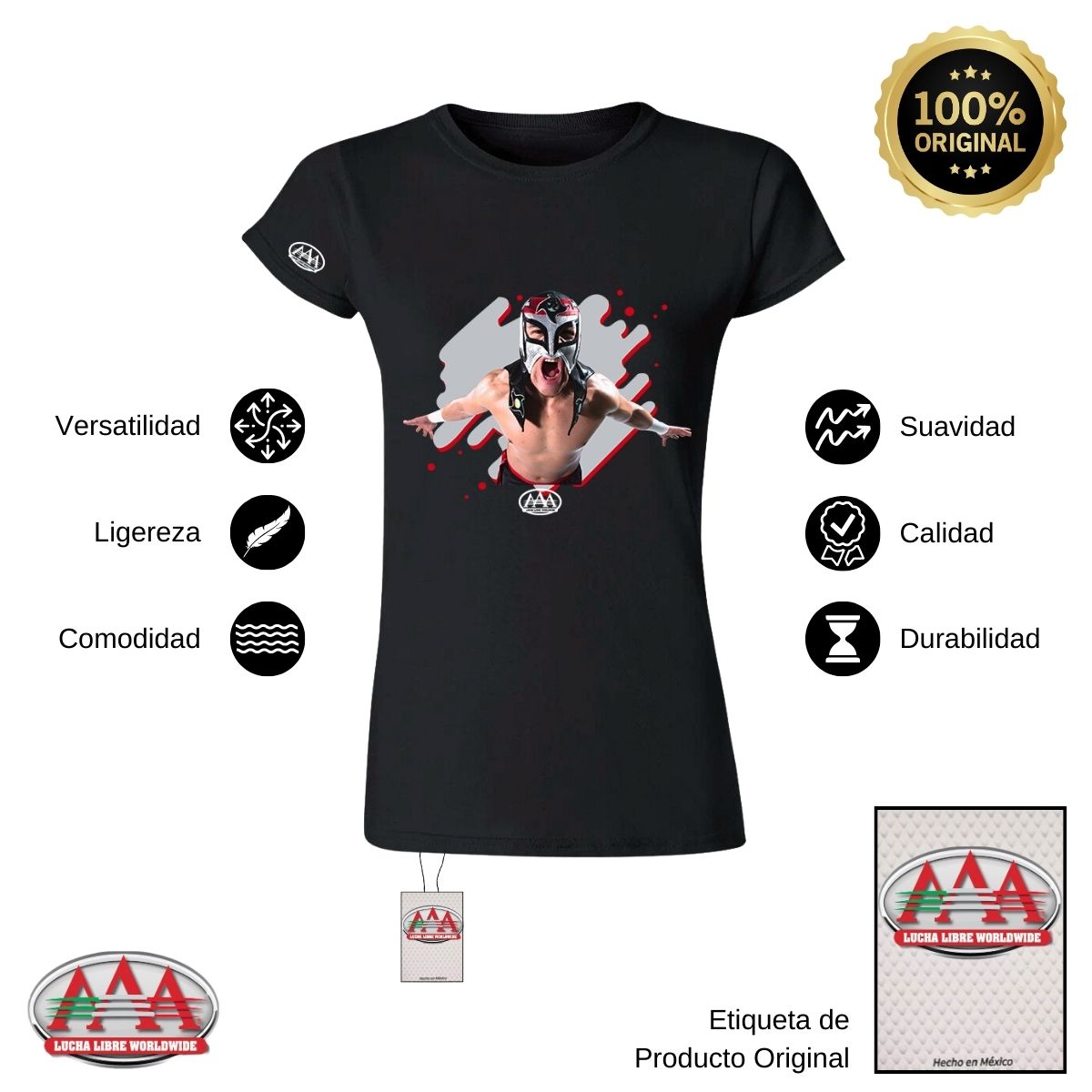 Playera Mujer Lucha Libre AAA Octagón Jr