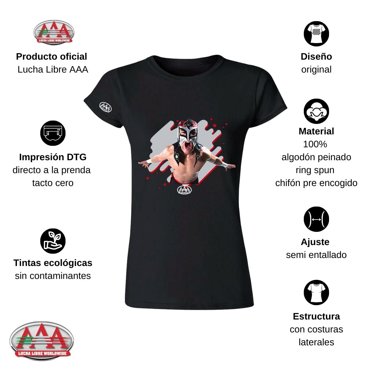 Playera Mujer Lucha Libre AAA Octagón Jr