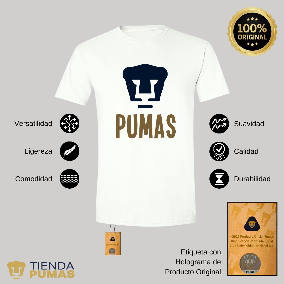 Playera Hombre Pumas UNAM Pumas Logo