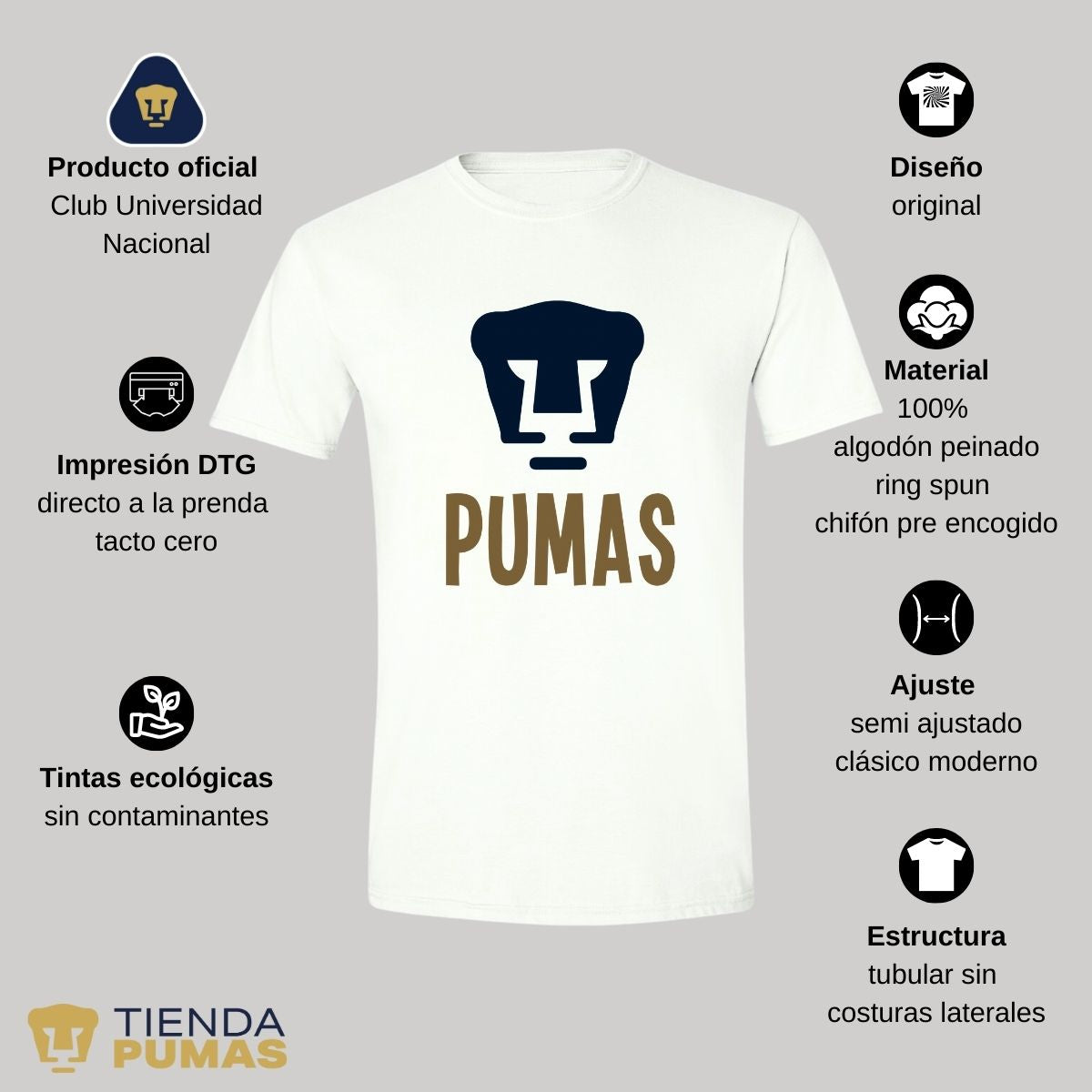 Playera Hombre Pumas UNAM Pumas Logo