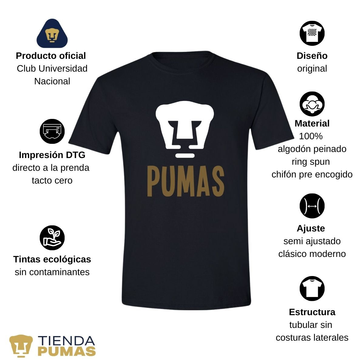 Playera Hombre Pumas UNAM Pumas Logo