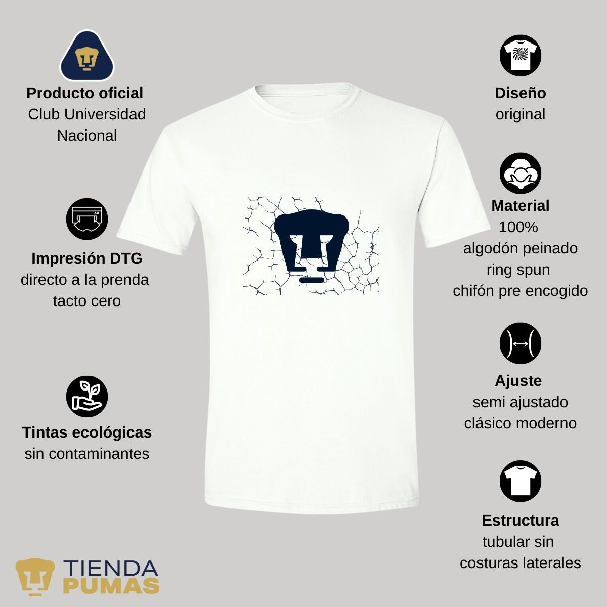 Playera Deportiva Hombre Pumas UNAM Cantera