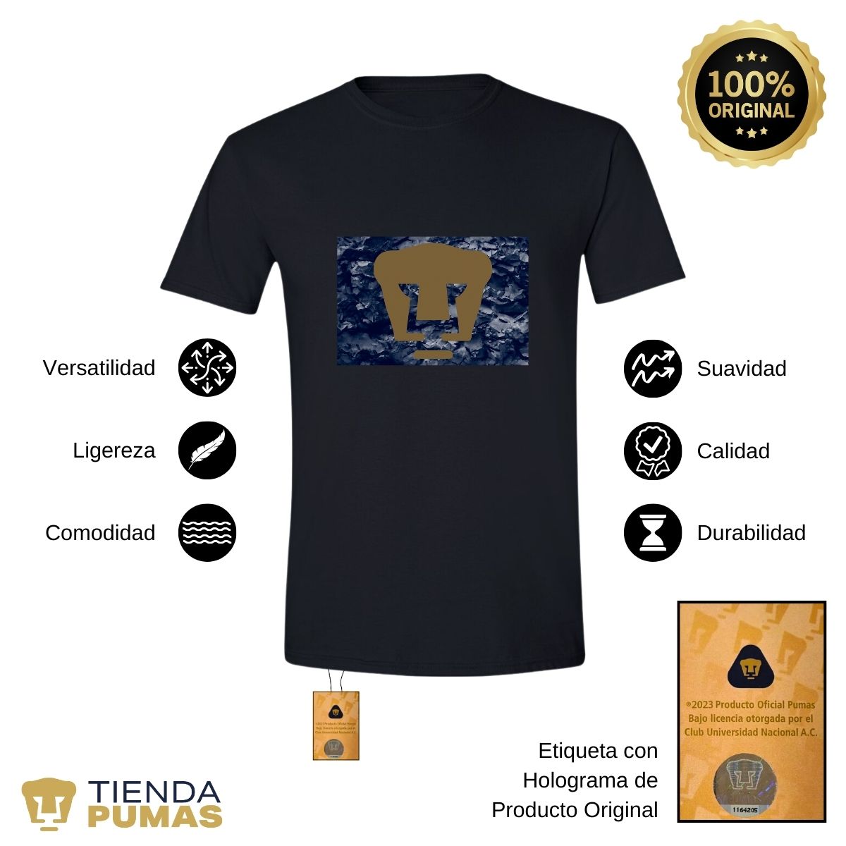 Playera Deportiva Hombre Pumas UNAM Pumas Cantera