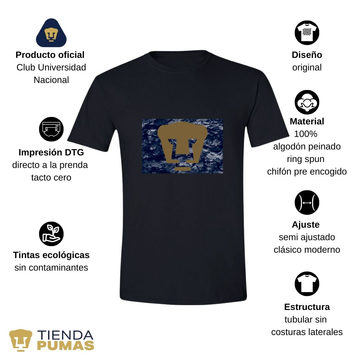 Playera Deportiva Hombre Pumas UNAM Pumas Cantera