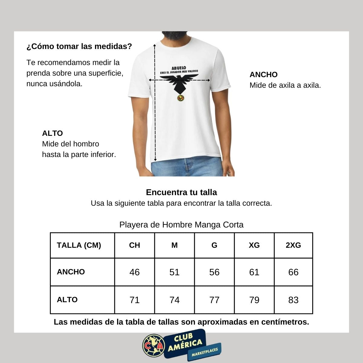 Playera Hombre América Abuelo Jugador Más Valioso