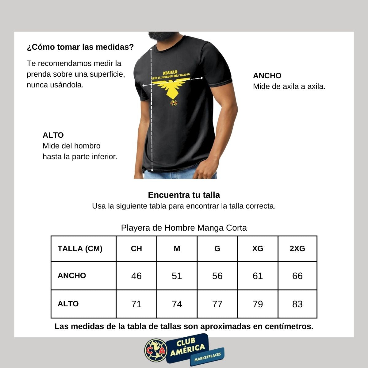 Playera Hombre América Abuelo Jugador Más Valioso