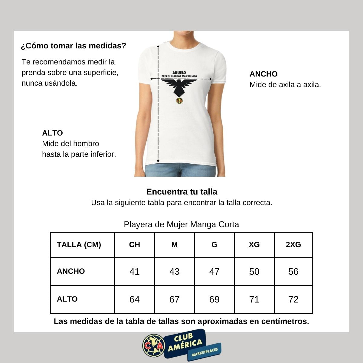 Playera Mujer América Abuelo Jugador Más Valioso