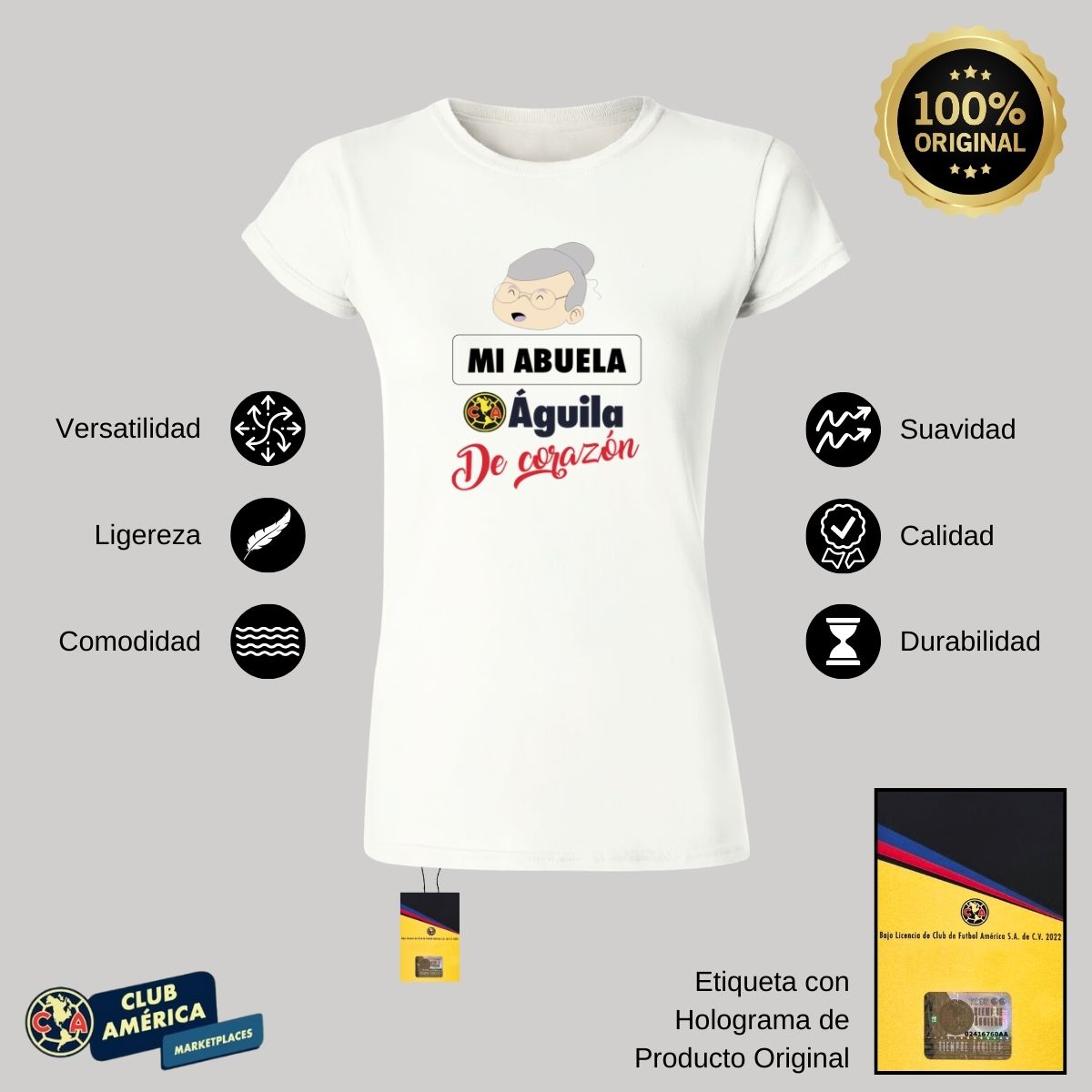 Playera Mujer América Abuelos Águila