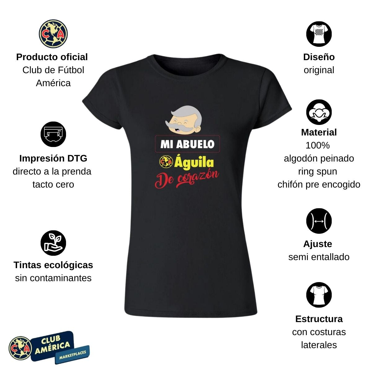 Playera Mujer América Abuelos Águila