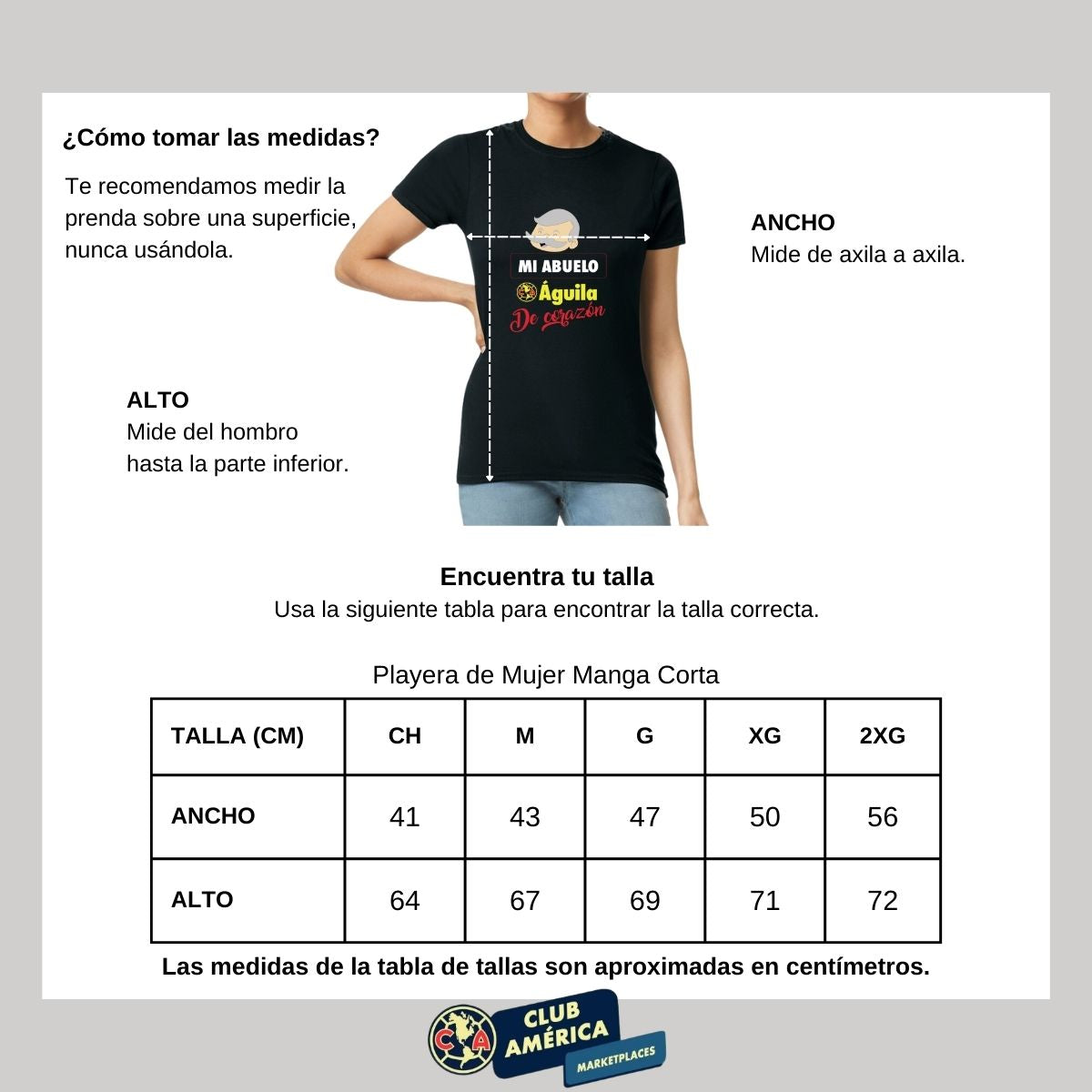 Playera Mujer América Abuelos Águila