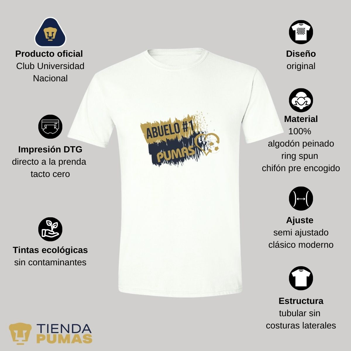 Playera Deportiva Hombre Abuelo Pumas