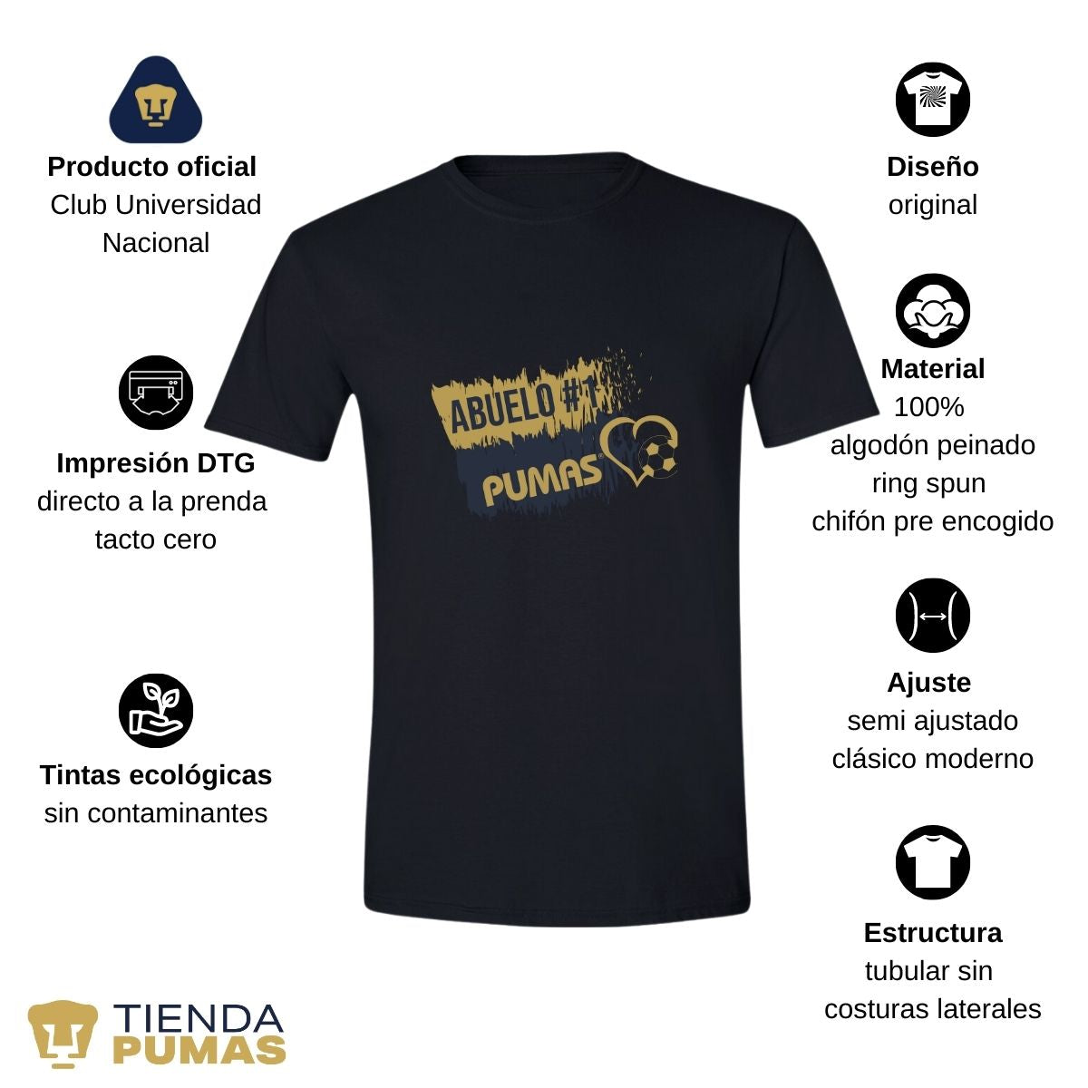 Playera Deportiva Hombre Abuelo Pumas