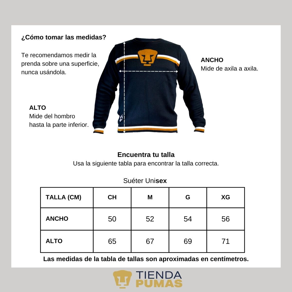 Suéter Unisex Universitario UNAM Pumas Azul Marino