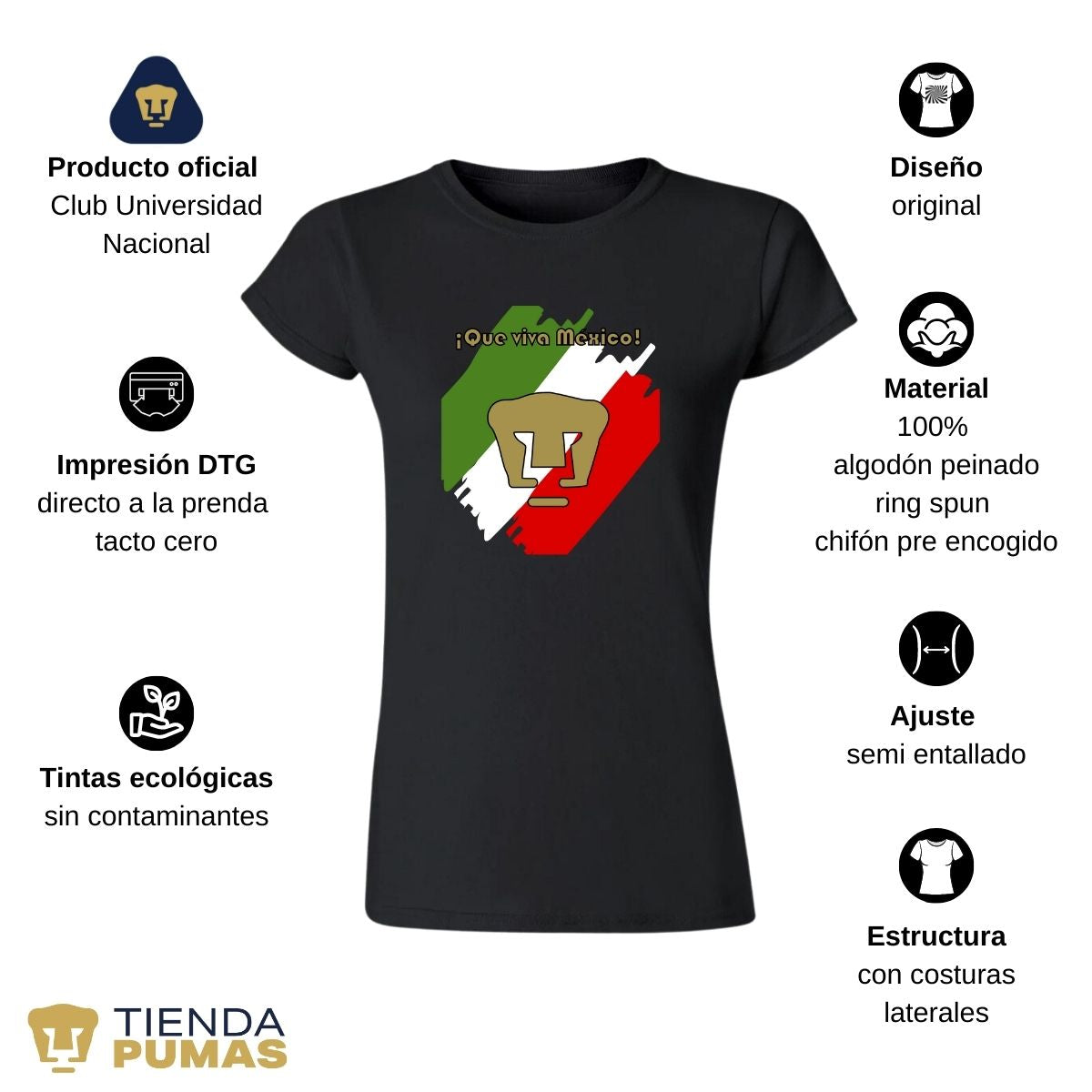 Playera Mujer Pumas  Mes Patrio