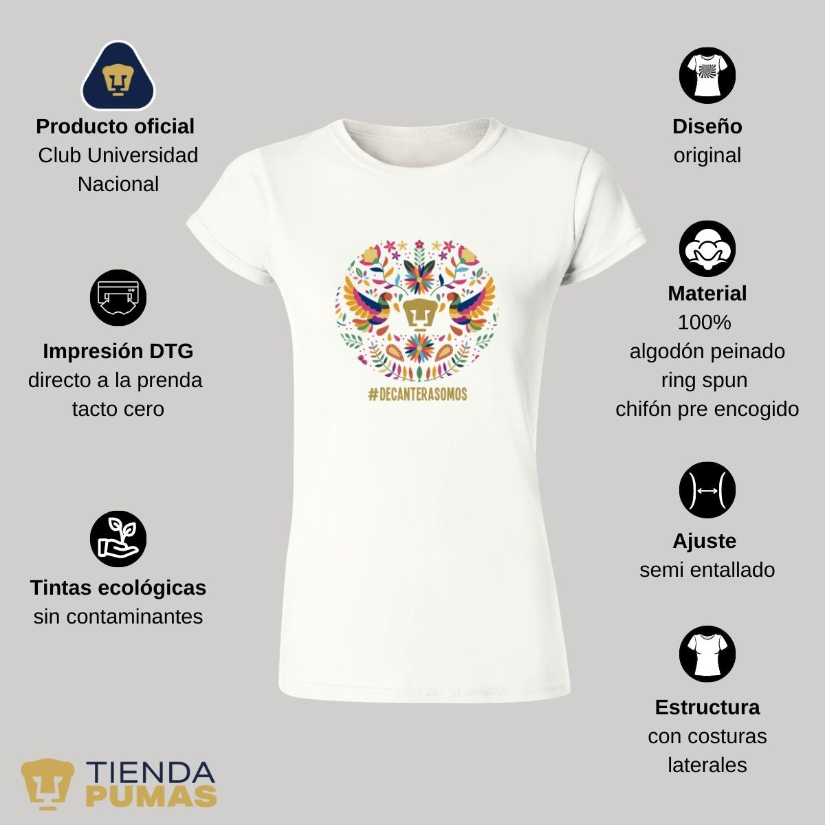 Playera Mujer Pumas  Mes Patrio