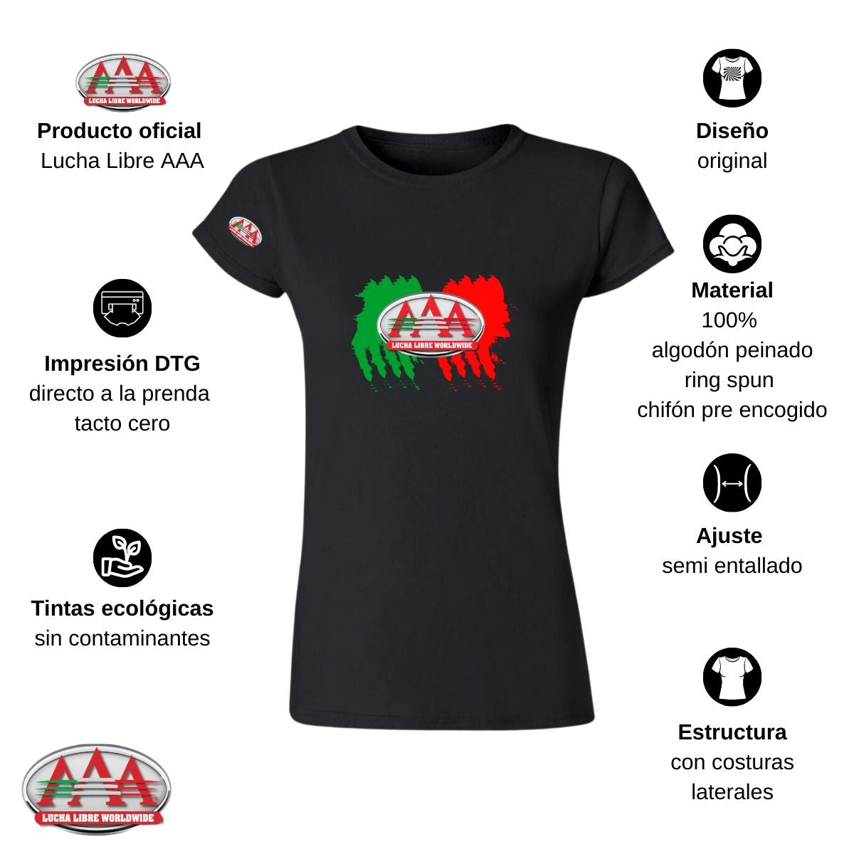 Playera Mexicana Mujer Lucha Libre AAA México