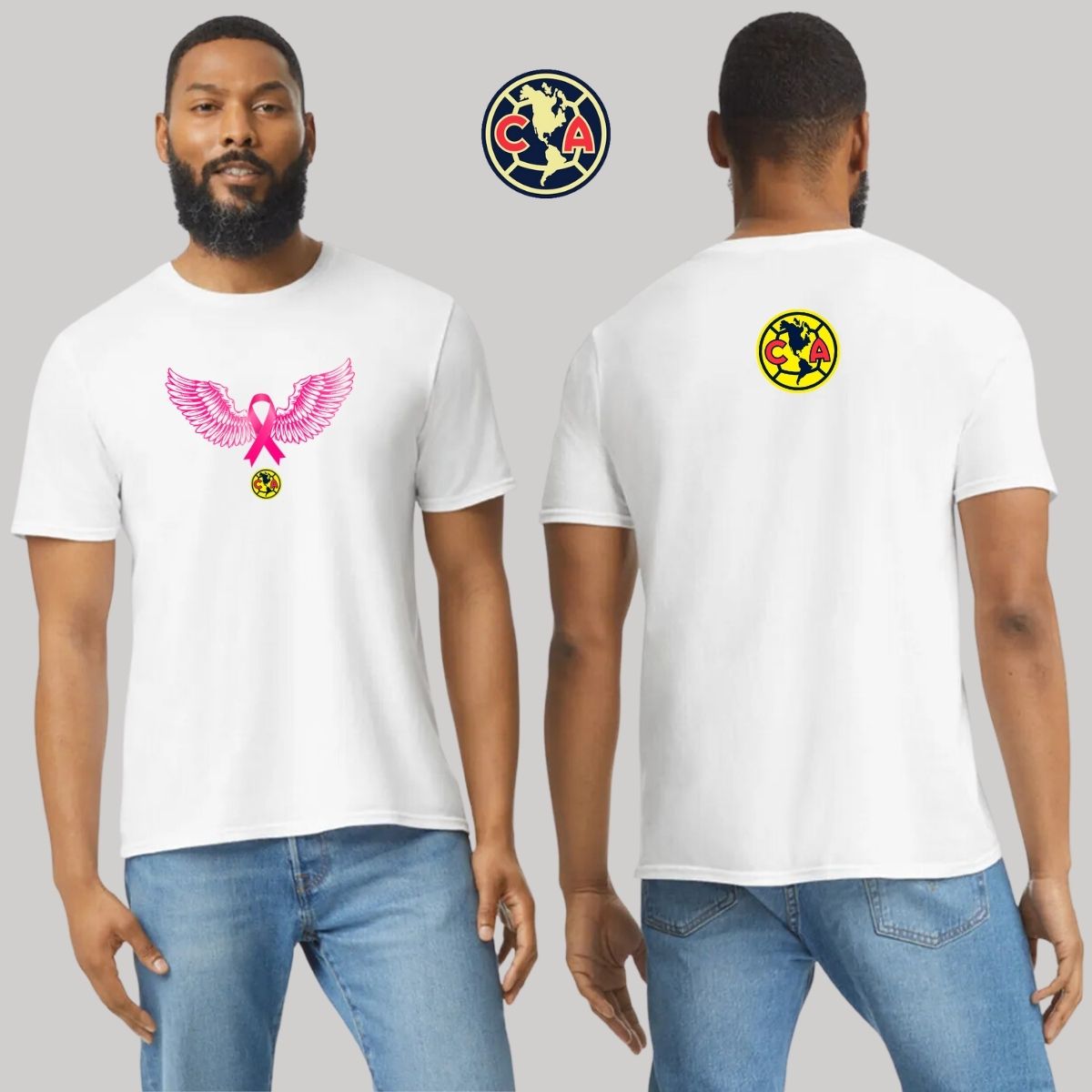 Playera Rosa Hombre América Vs Cáncer Mama