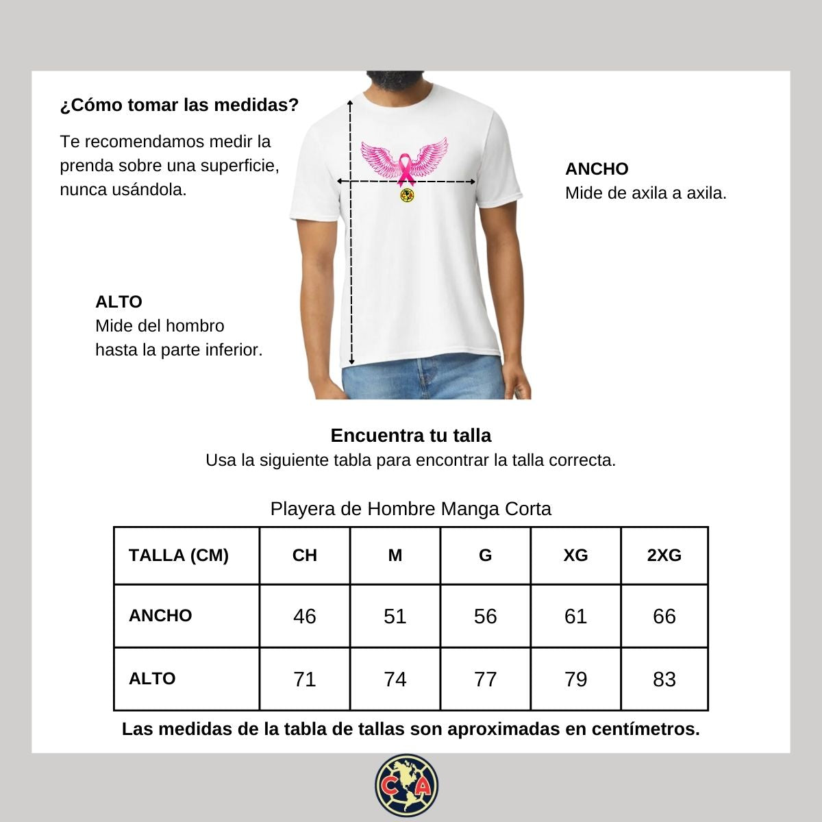 Playera Rosa Hombre América Vs Cáncer Mama