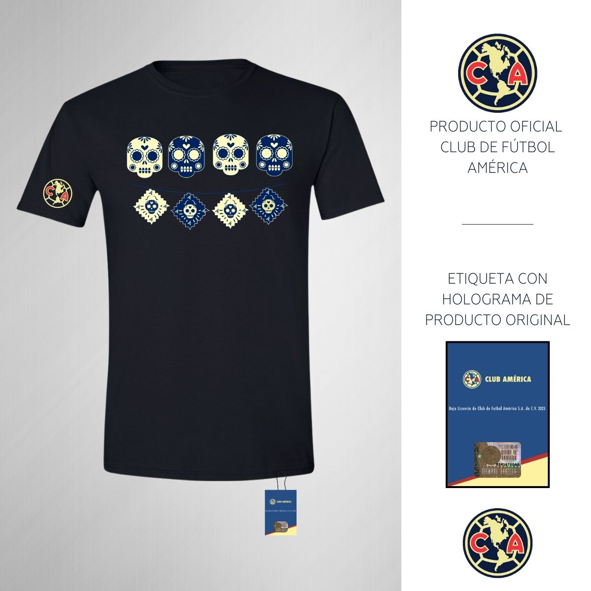Playera Día de Muertos Hombre América Calavera