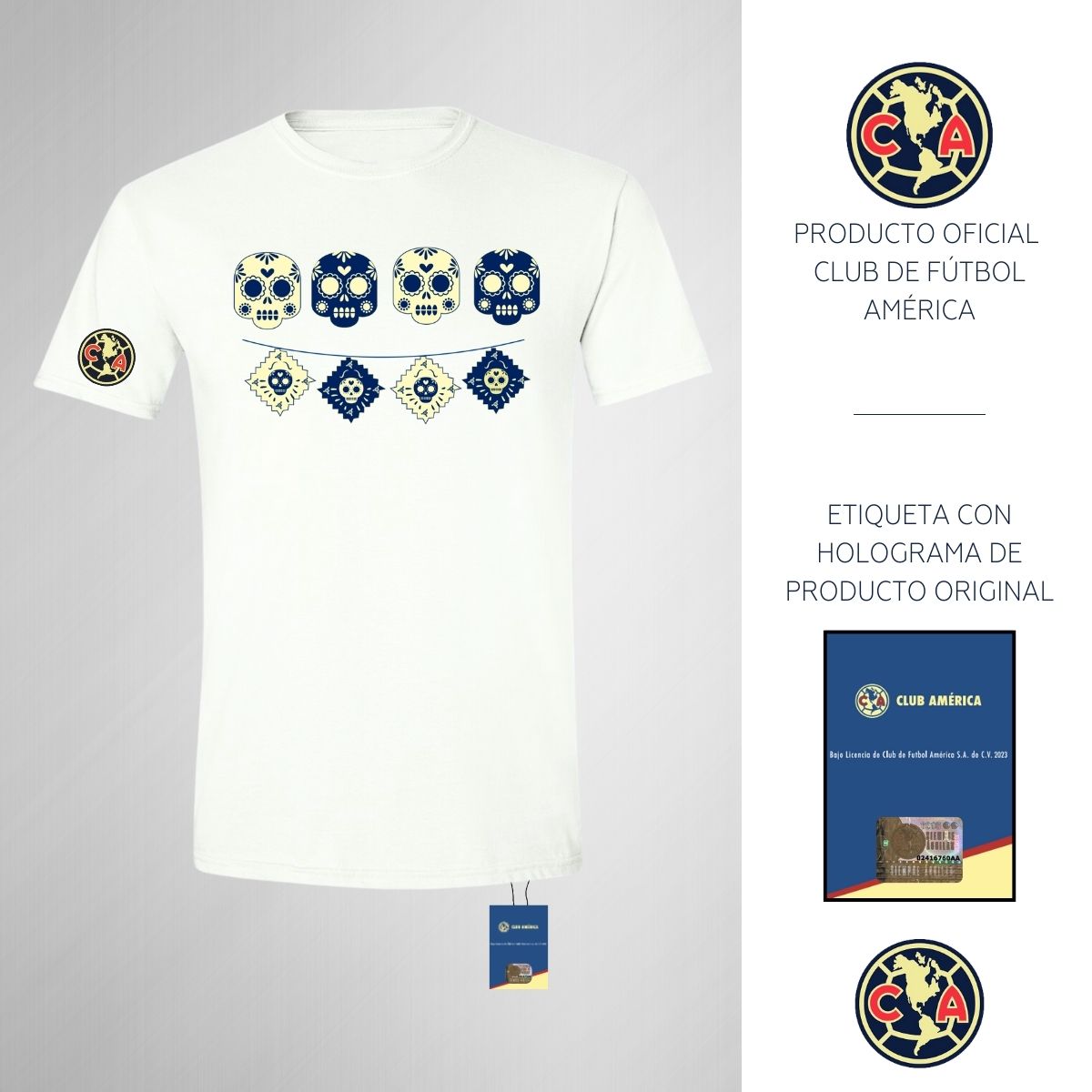 Playera Día de Muertos Hombre América Calavera