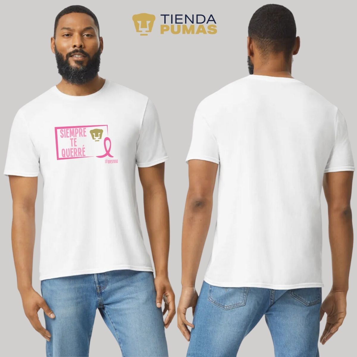 Playera Rosa Deportiva Hombre Pumas UNAM Cáncer Mama