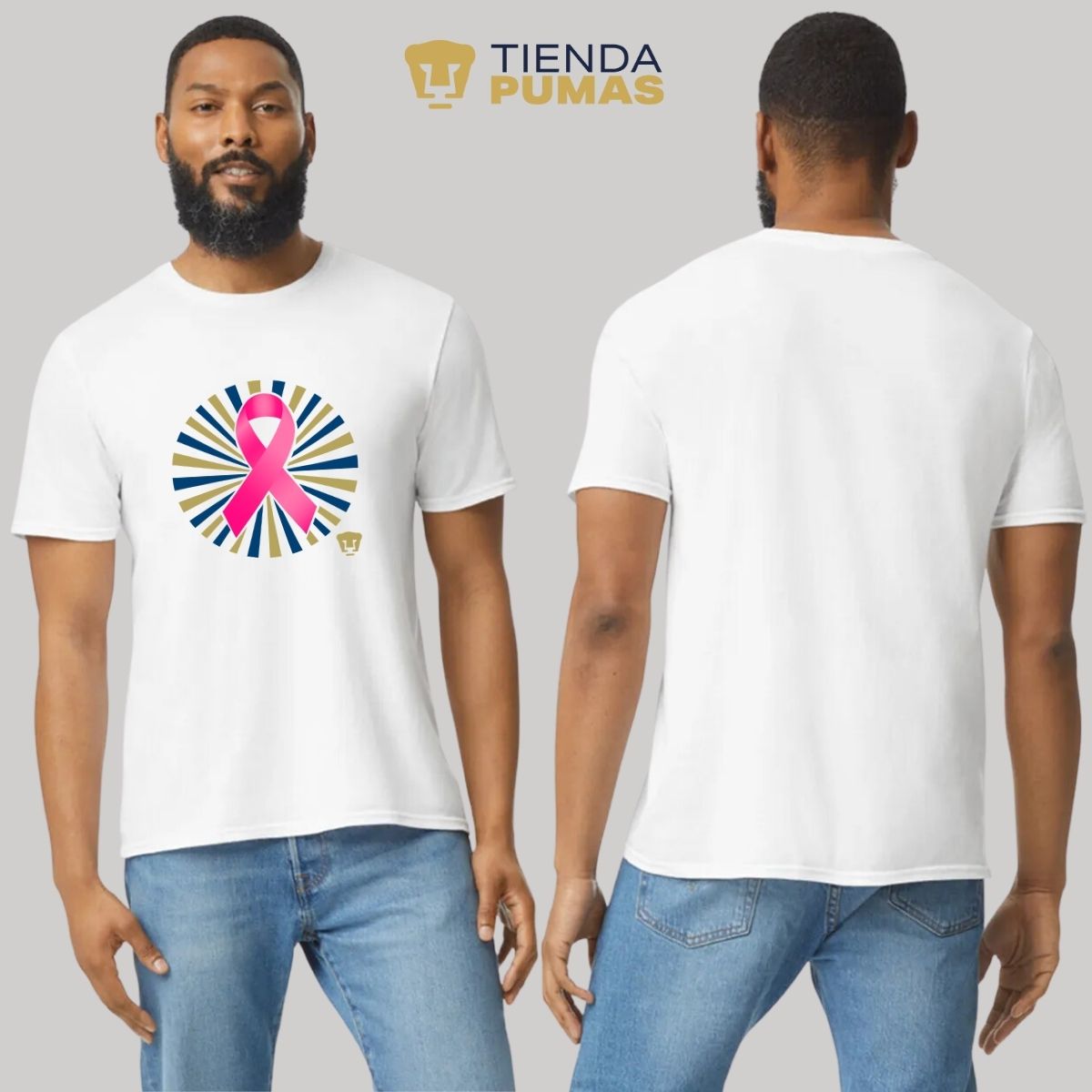 Playera Rosa Cáncer Mama Hombre Pumas UNAM