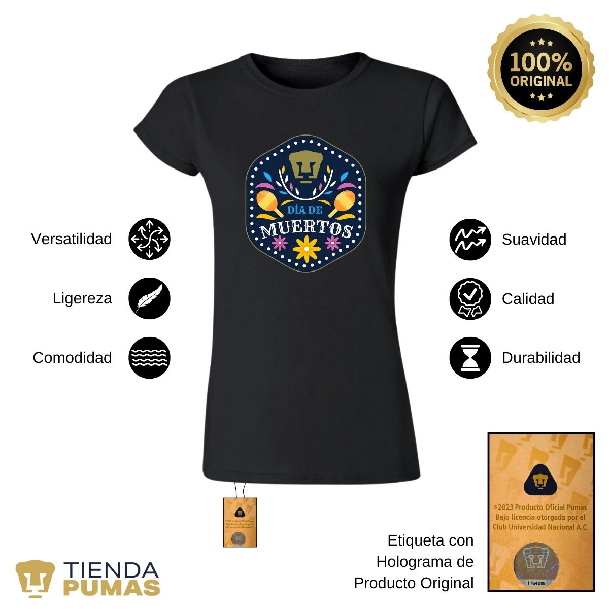 Playera Día de Muertos Mujer Pumas UNAM