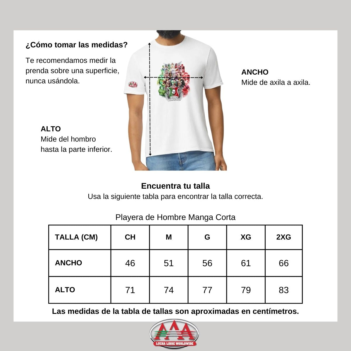 Playera Deportiva Hombre Lucha Libre AAA Héroes Inmortales