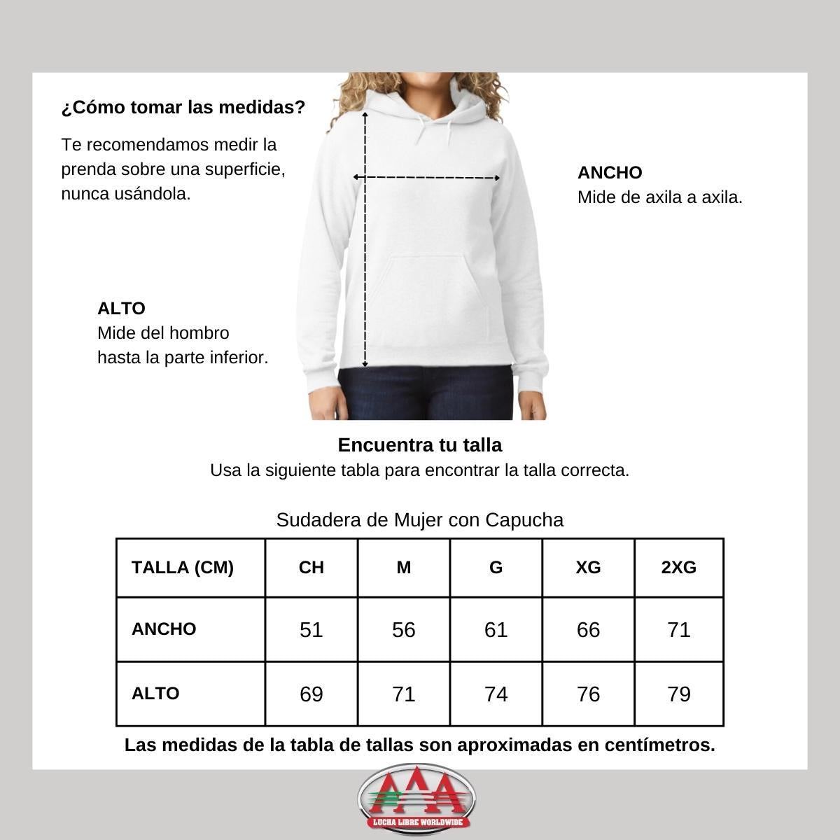 Sudadera Mujer Hoodie  Lucha Libre AAA Estilo AAA