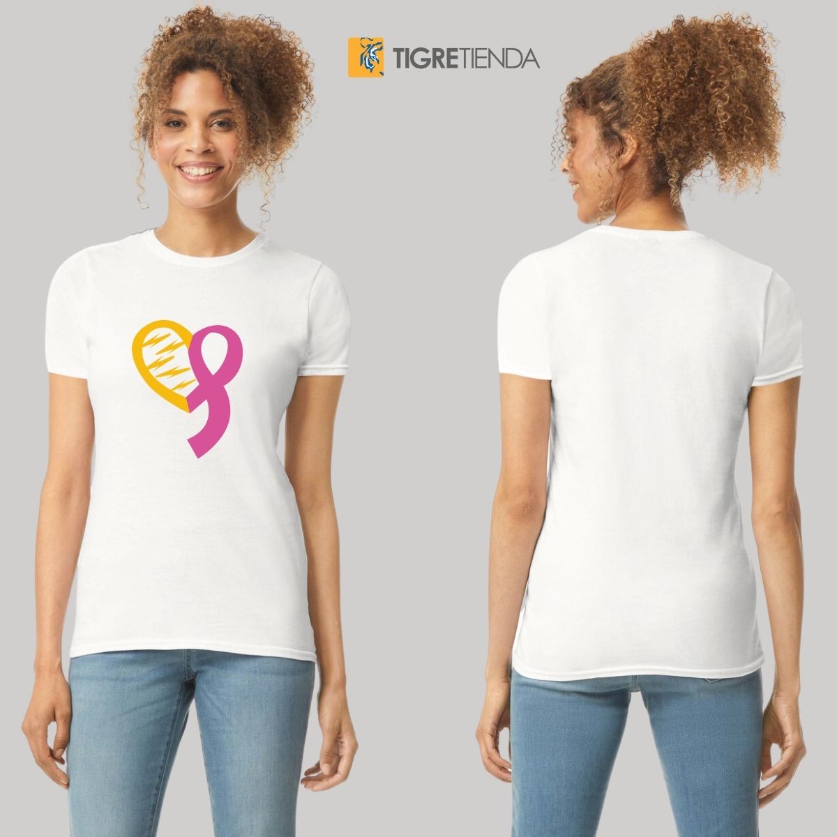 Playera Rosa Mujer Tigres UANL Cáncer Mama