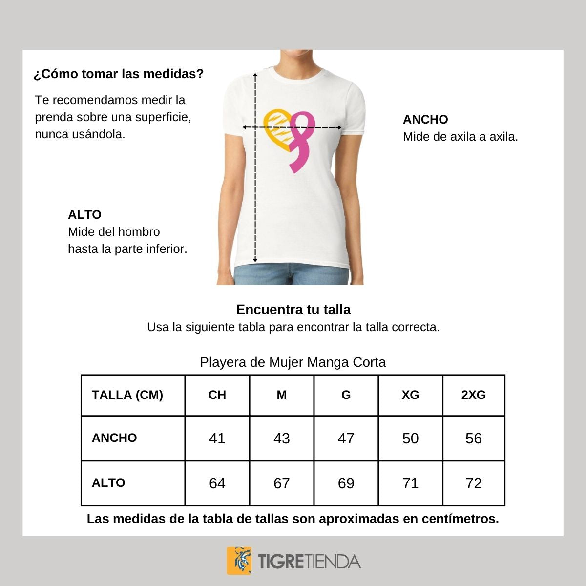 Playera Rosa Mujer Tigres UANL Cáncer Mama