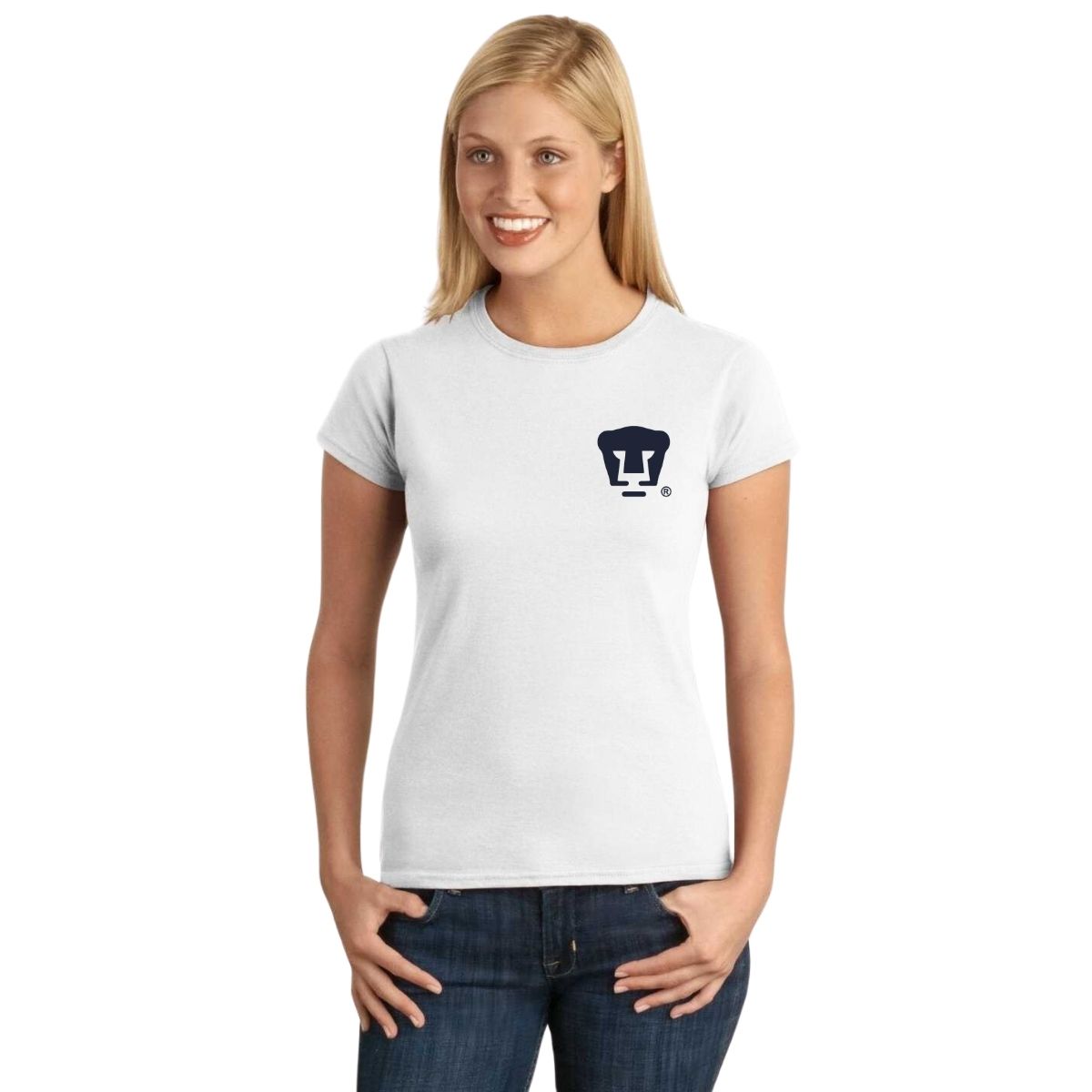 Playera Mujer Pumas UNAM Logo Azul