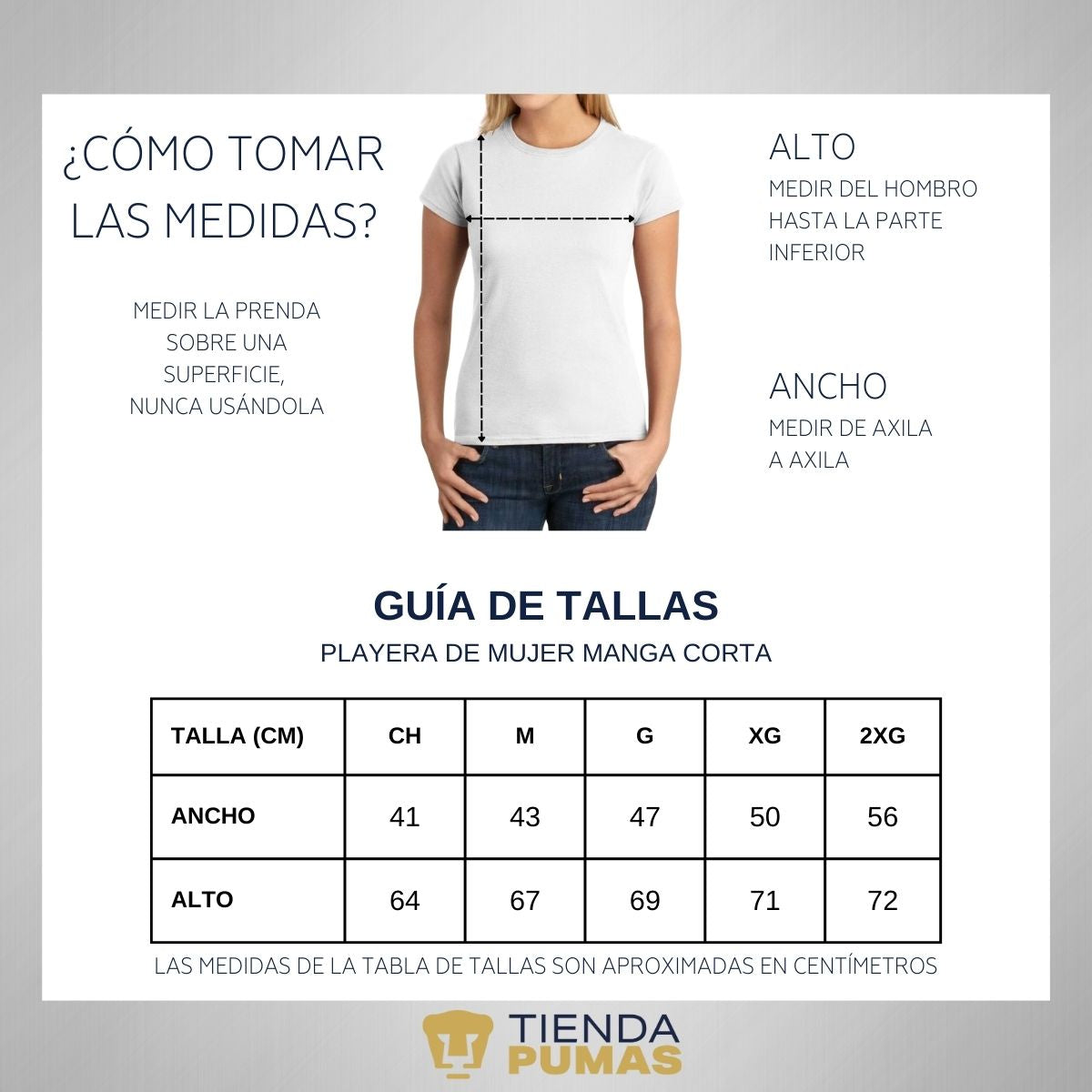 Playera Mujer Pumas UNAM Logo Azul