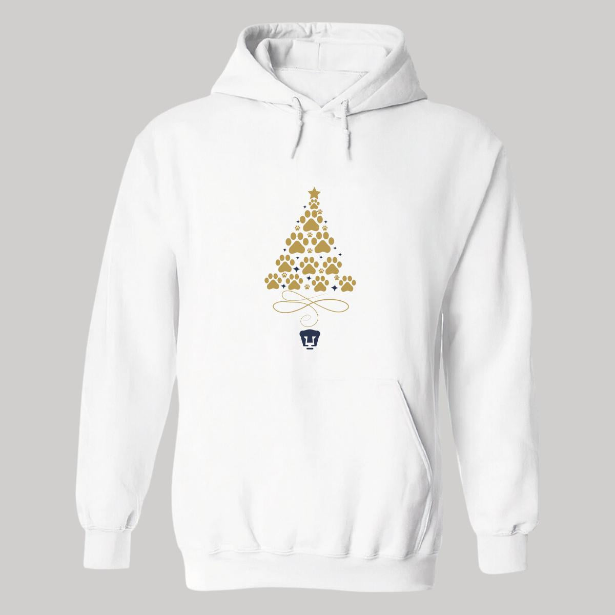 Sudadera Hombre Hoodie  Pumas UNAM Árbol Navidad