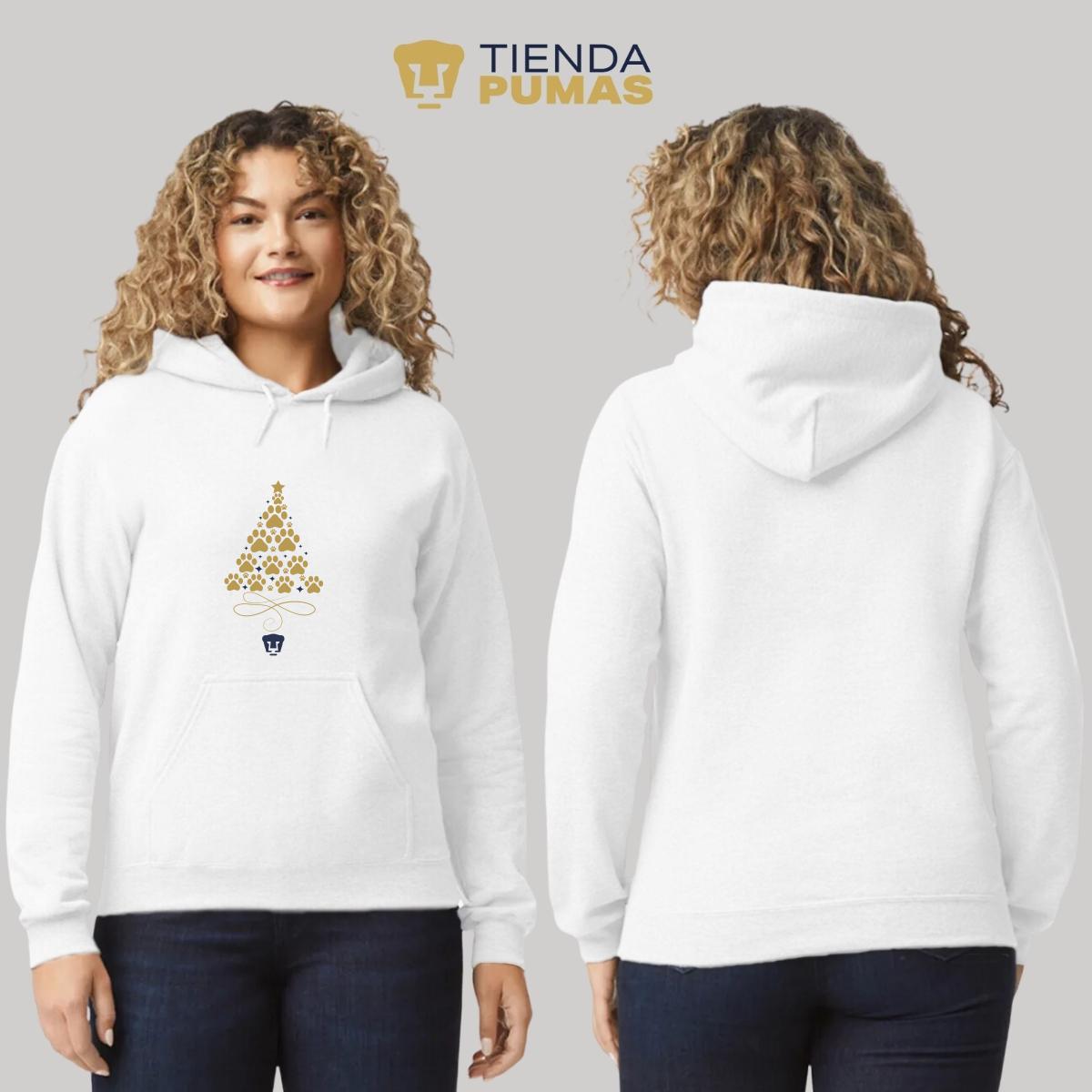 Sudadera Mujer Hoodie  Pumas UNAM Árbol Navidad