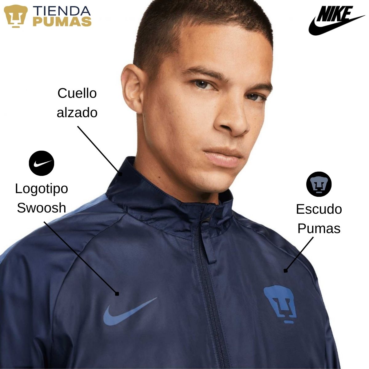 Chamarra Fútbol Hombre Nike Pumas UNAM Repel Academy Awf