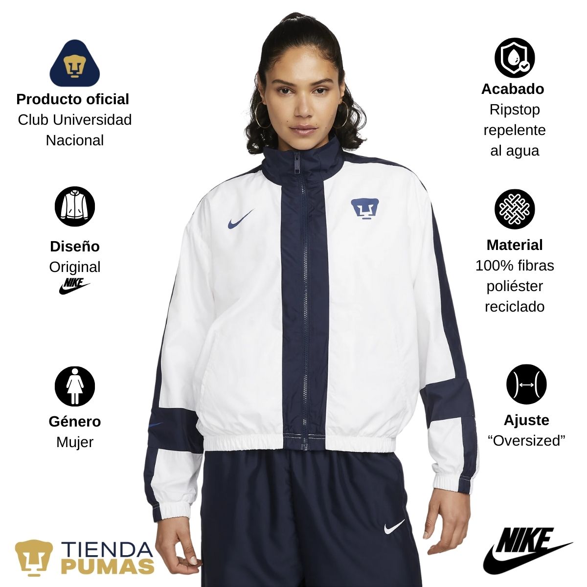Chamarra Fútbol Mujer Nike Pumas UNAM Essential