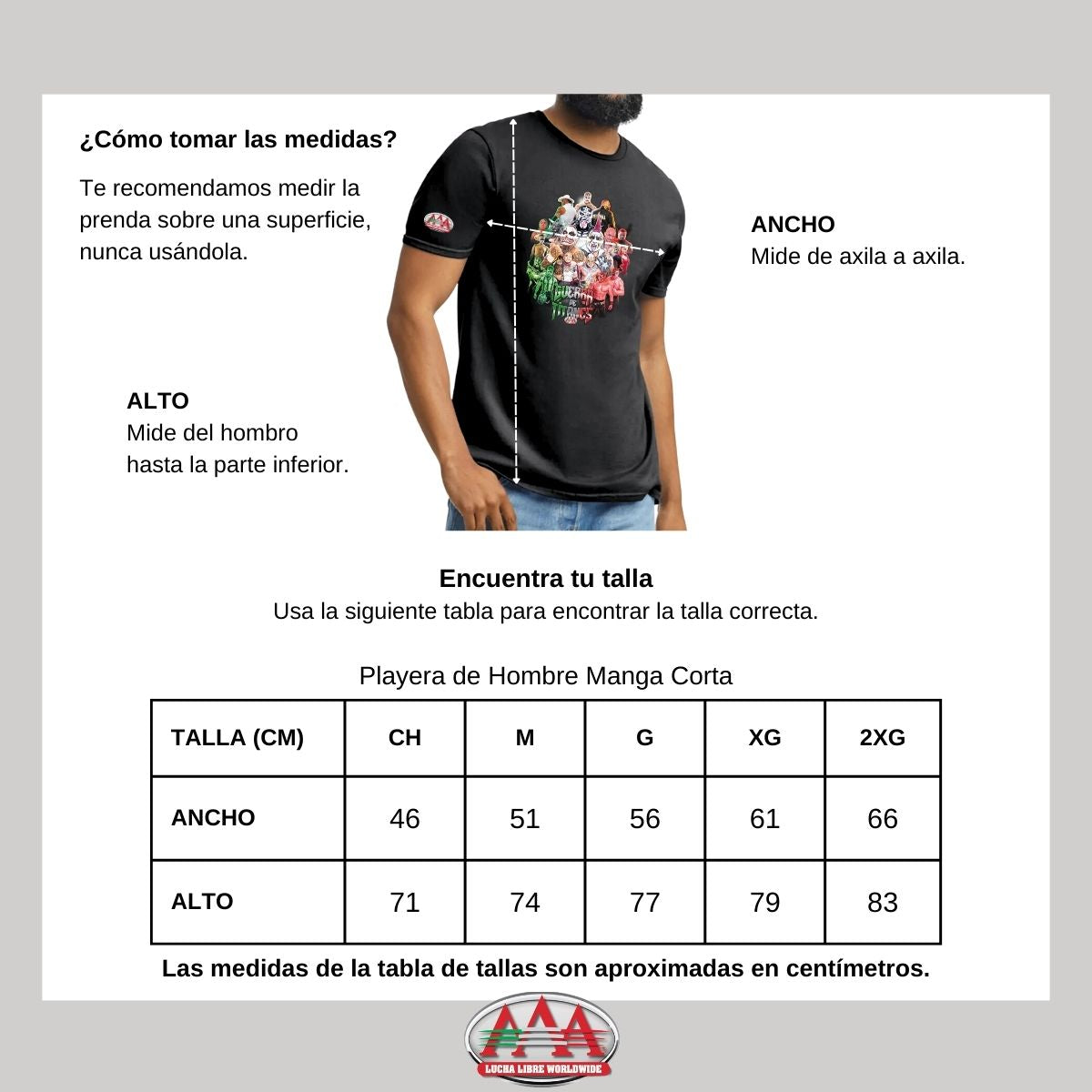 Playera Hombre Lucha Libre AAA Guerra De Titanes