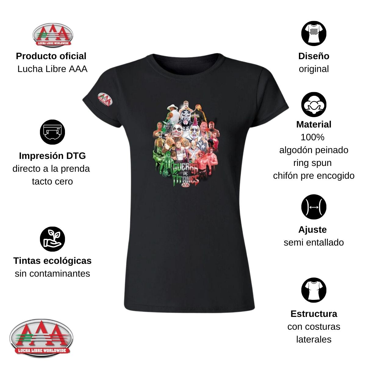 Playera Mujer Lucha Libre AAA Guerra De Titanes