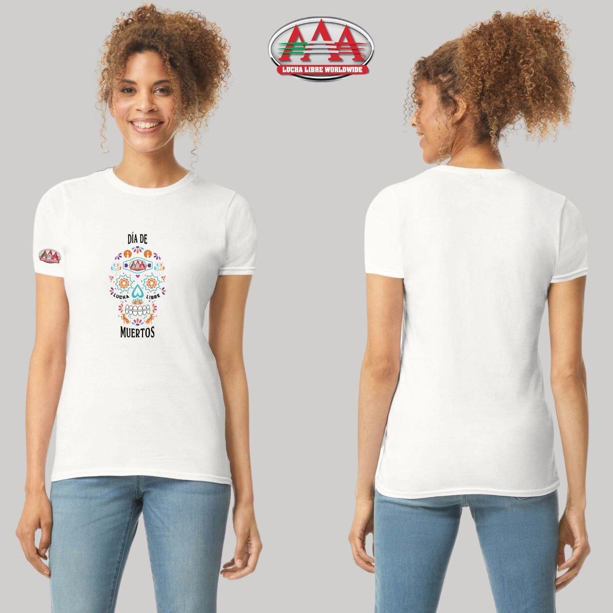 Playera Día de Muertos Mujer Lucha Libre AAA