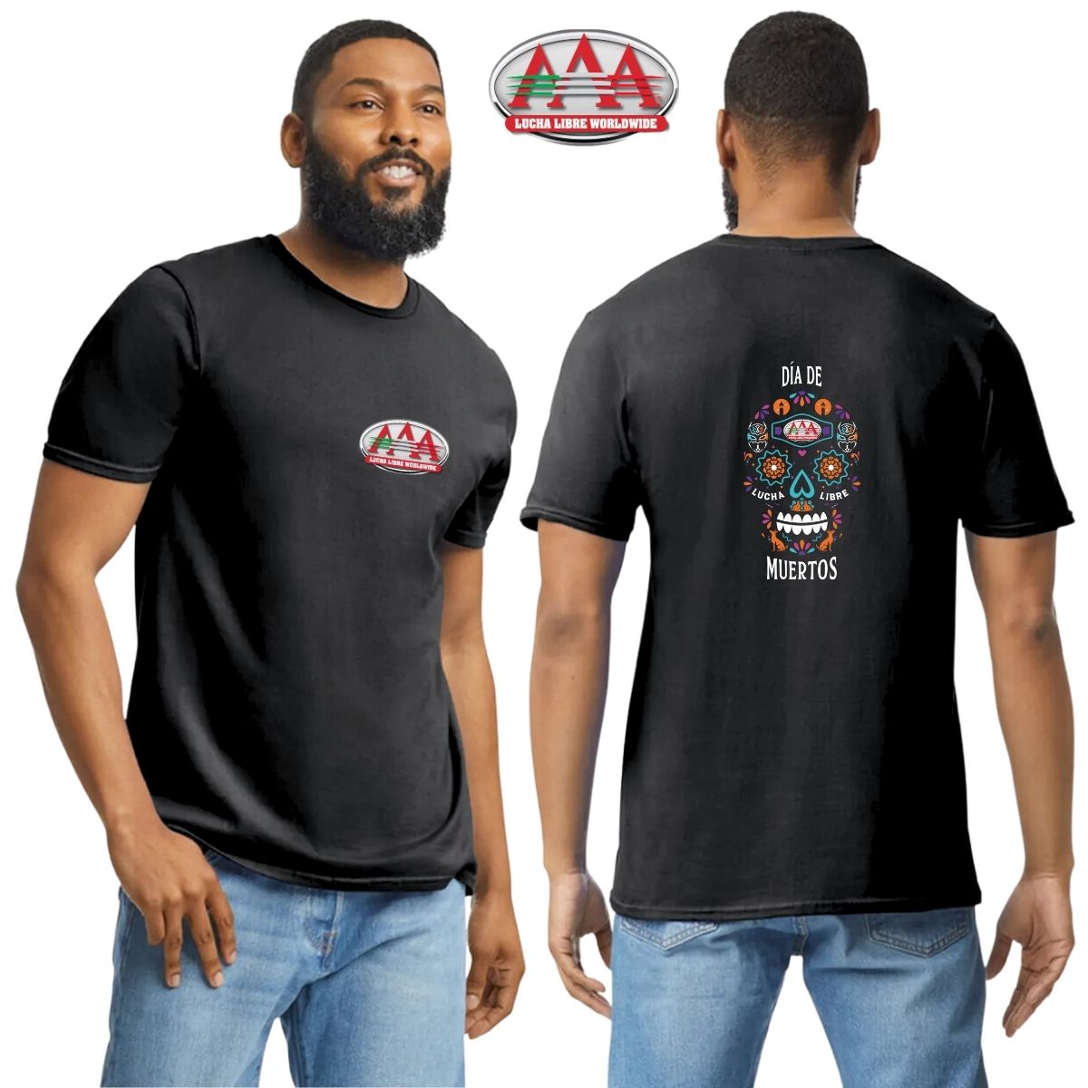 Jersey Playera Día de Muertos Lucha Libre AAA Hombre Logo