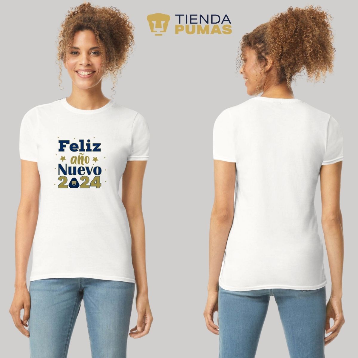 Playera Navideña Mujer Pumas UNAM Feliz Año Nuevo