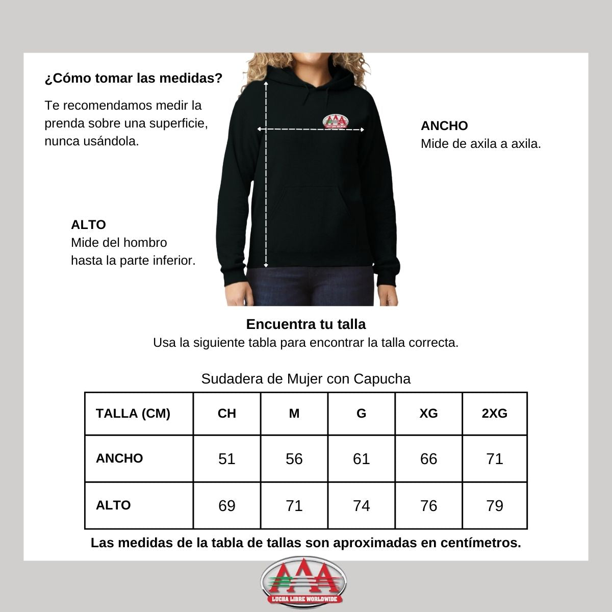 Sudadera para Mujer Hoodie Día de Muertos Lucha Libre AAA