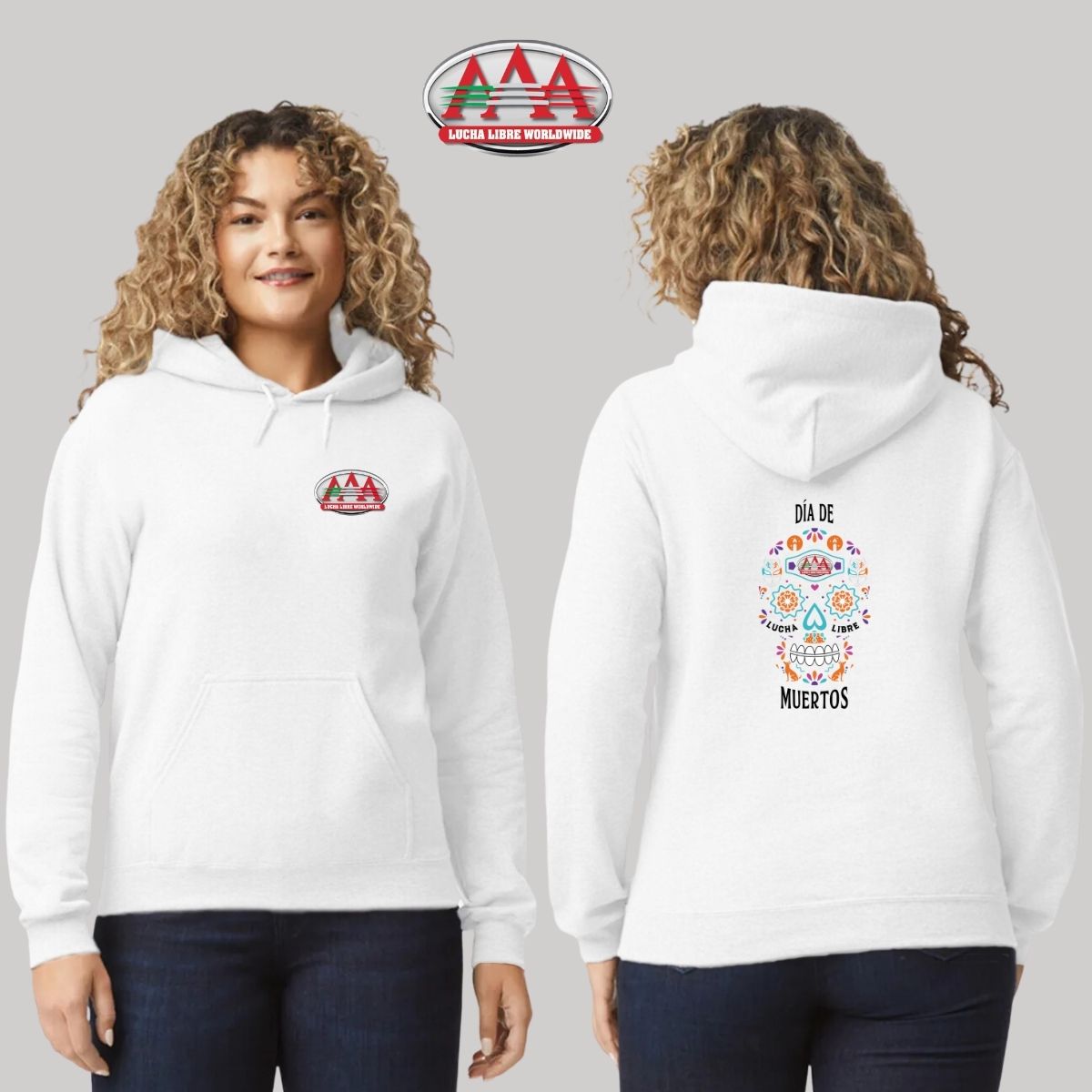 Sudadera para Mujer Hoodie Día de Muertos Lucha Libre AAA