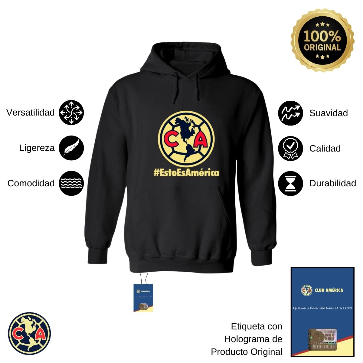 Sudadera Hombre Hoodie América Esto es América