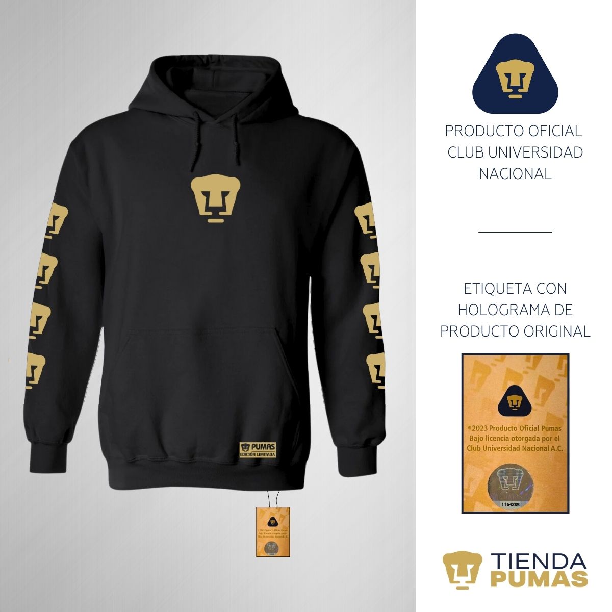 Sudadera Hombre Hoodie Pumas UNAM Logo Edición Limitada 1