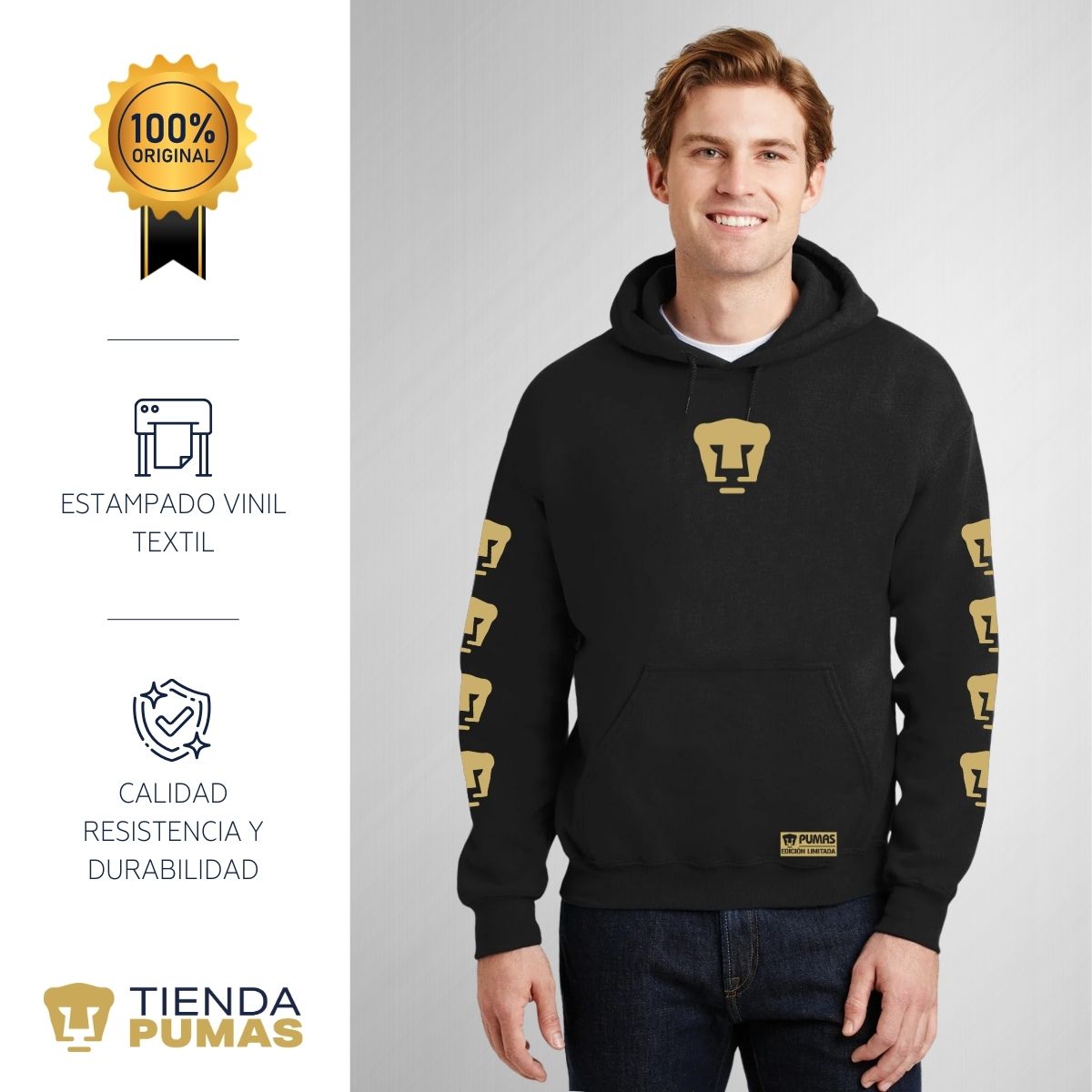 Sudadera Hombre Hoodie Pumas UNAM Logo Edición Limitada 1