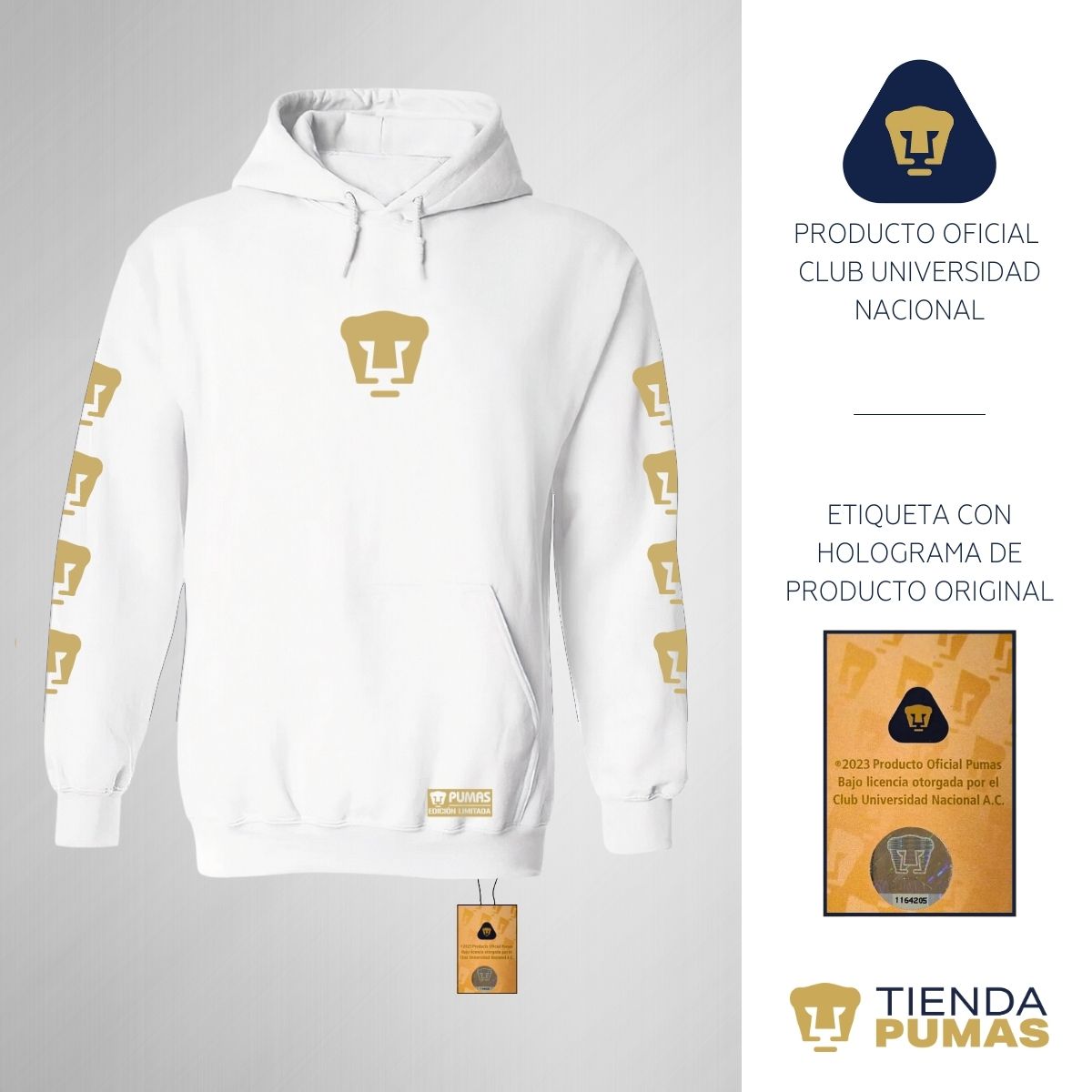 Sudadera Hombre Hoodie Pumas UNAM Logo Edición Limitada 1