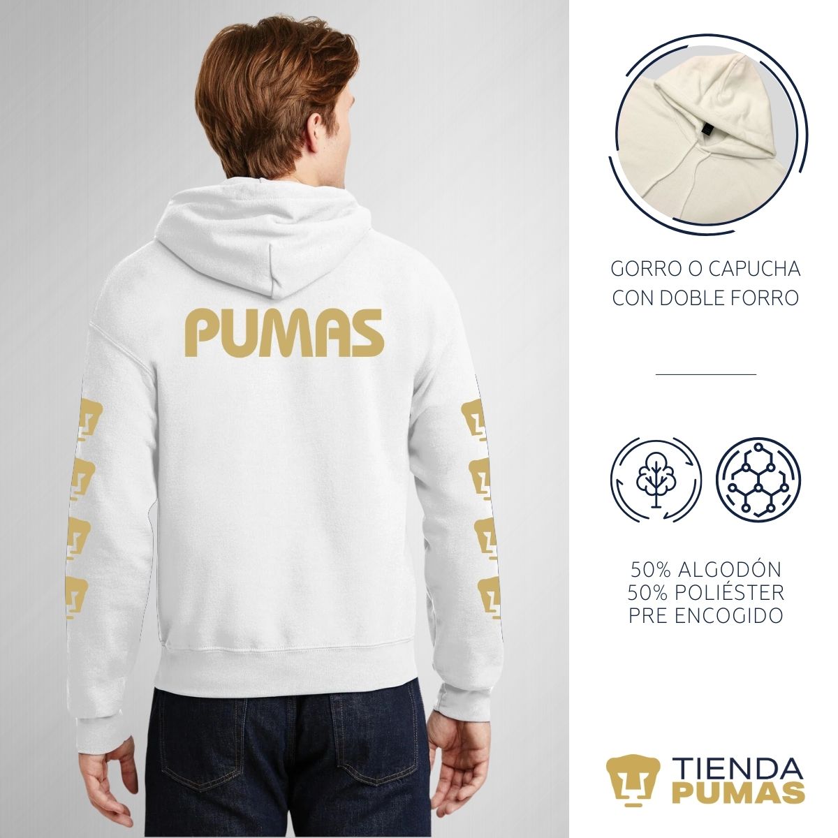 Sudadera Hombre Hoodie Pumas UNAM Logo Edición Limitada 1