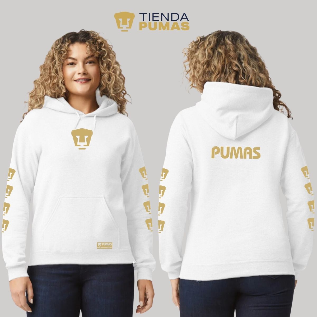 Sudadera Mujer Hoodie Pumas UNAM Logo Edición Limitada 1